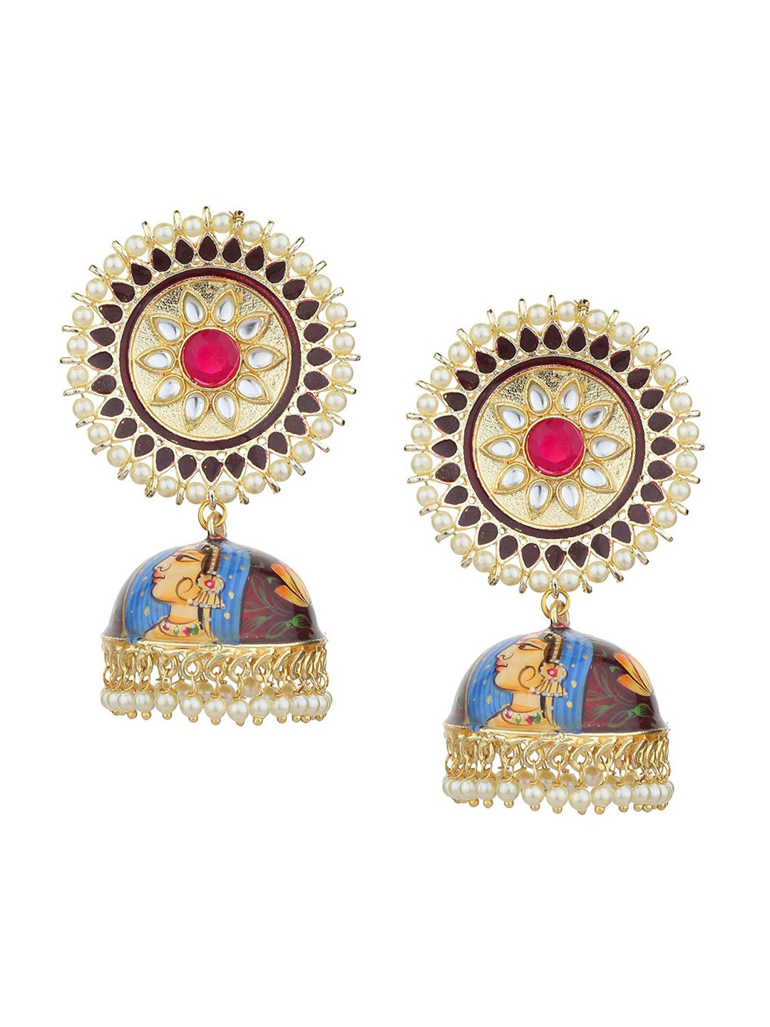 Runjhun Multi Contemporary Jhumkas Earrings