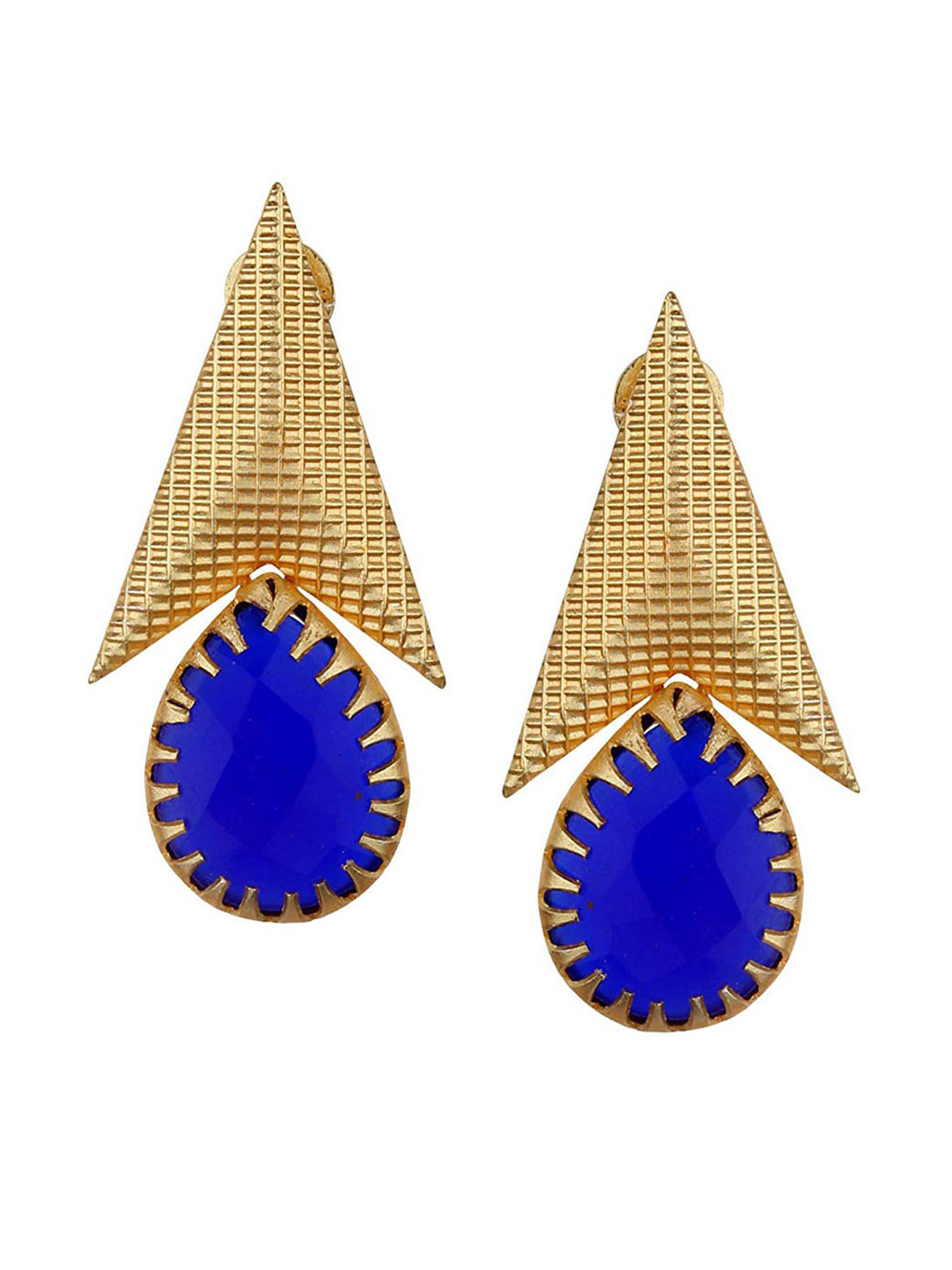 Runjhun Blue Contemporary Drop Earrings