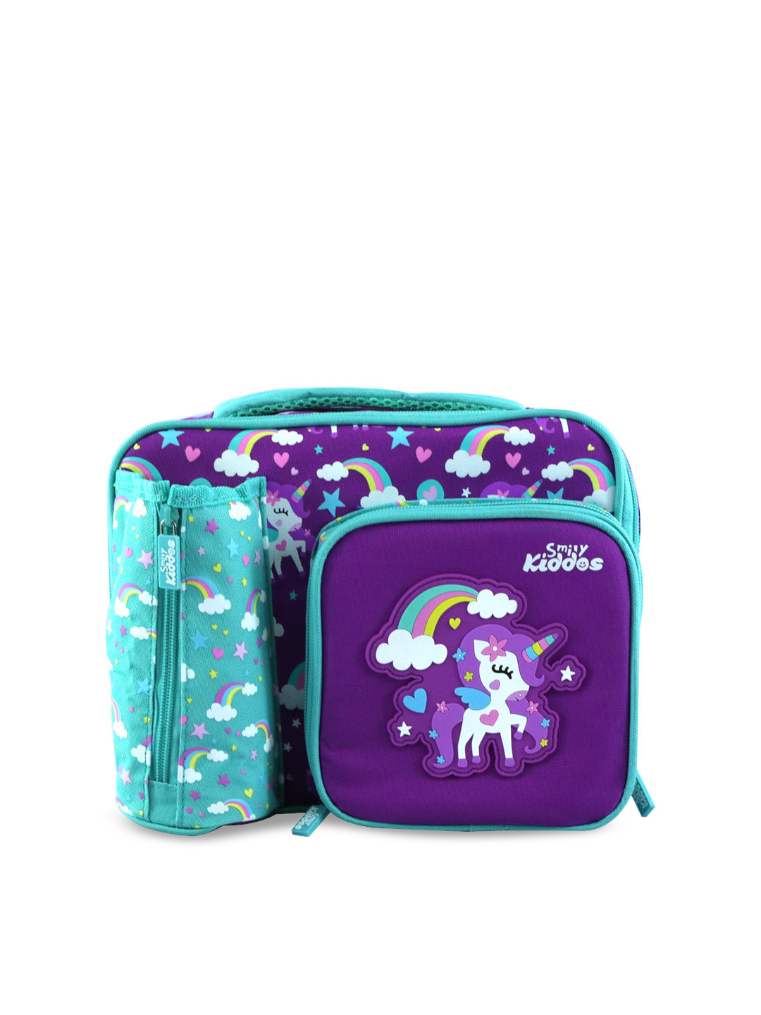 Smily Kiddos Kids Purple & Turquoise Blue Unicorn Printed Lunch Bag