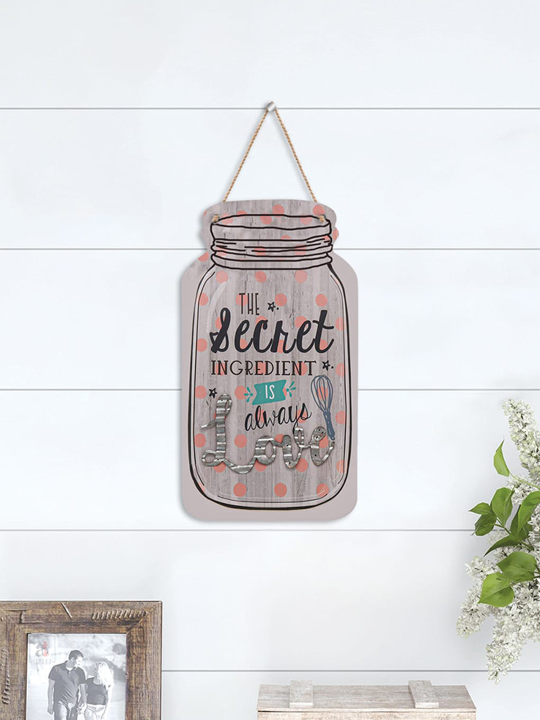 Art Street The Secret Ingredient Is Always Love Wood Matte Hall Wall Hangings-8.3In