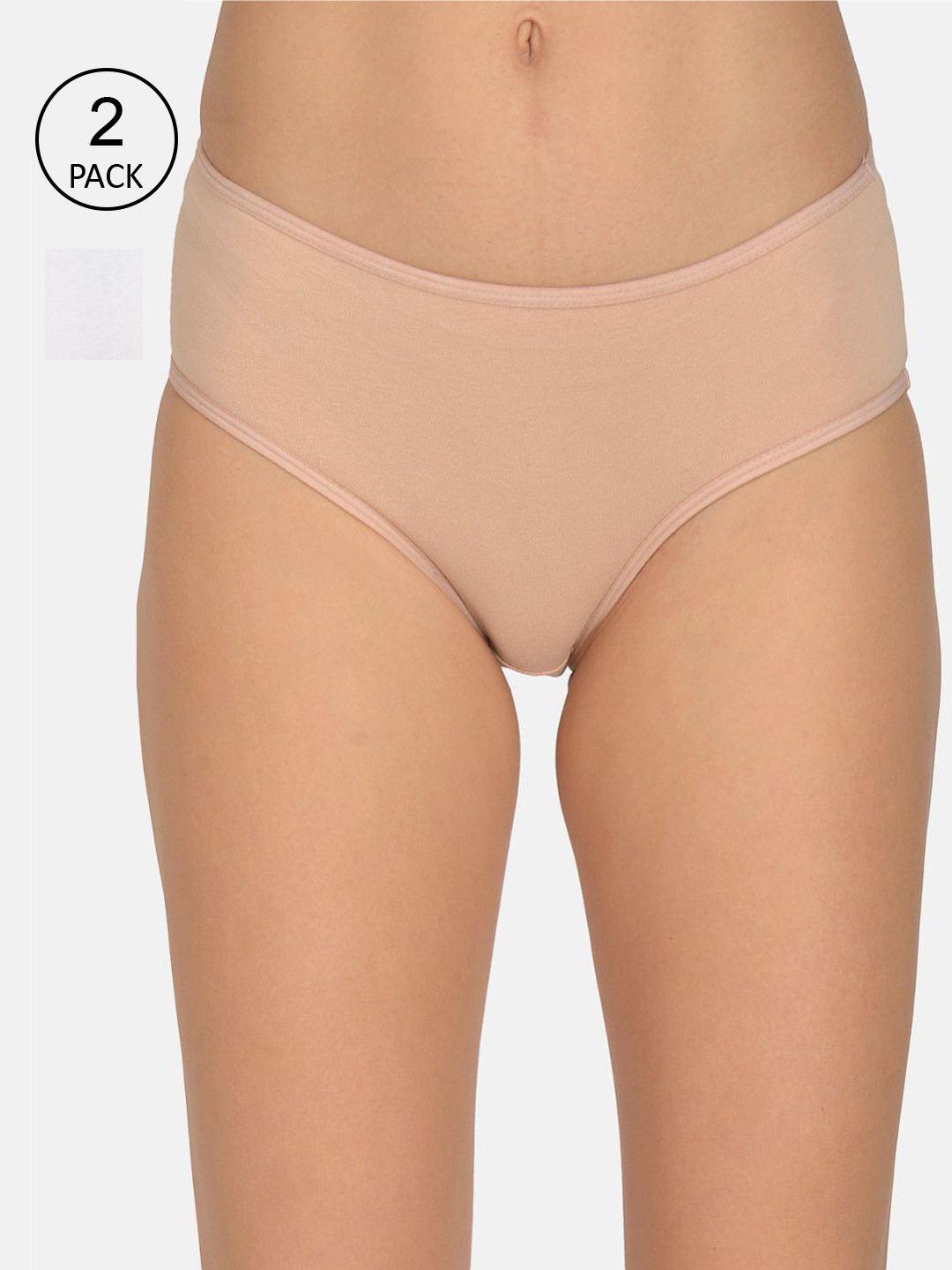 Mod & Shy Women Pack Of 2 Assorted Solid Hipster Briefs MU151153