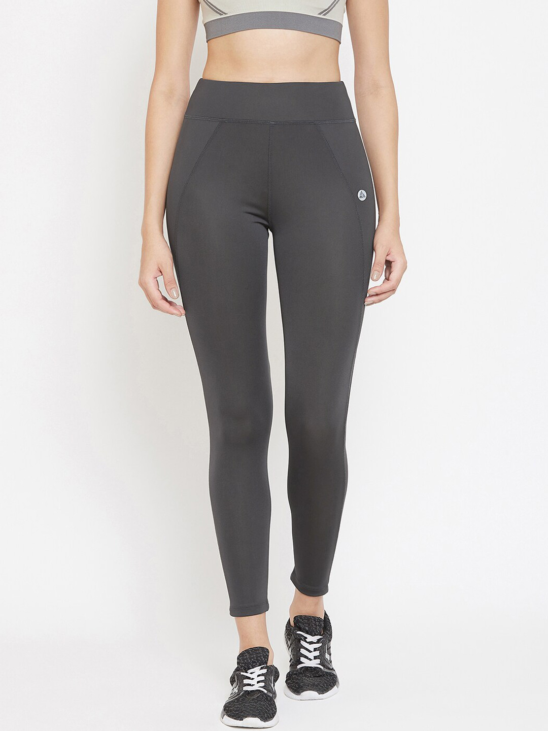 ATHLISIS Women Grey Solid Performance Quick Dry Training Tights