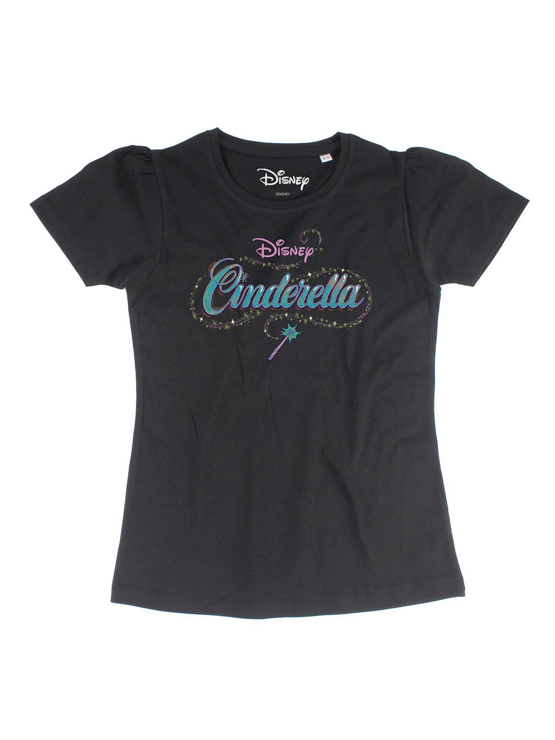 Disney by Wear Your Mind Black Cinderella Printed Regular Top