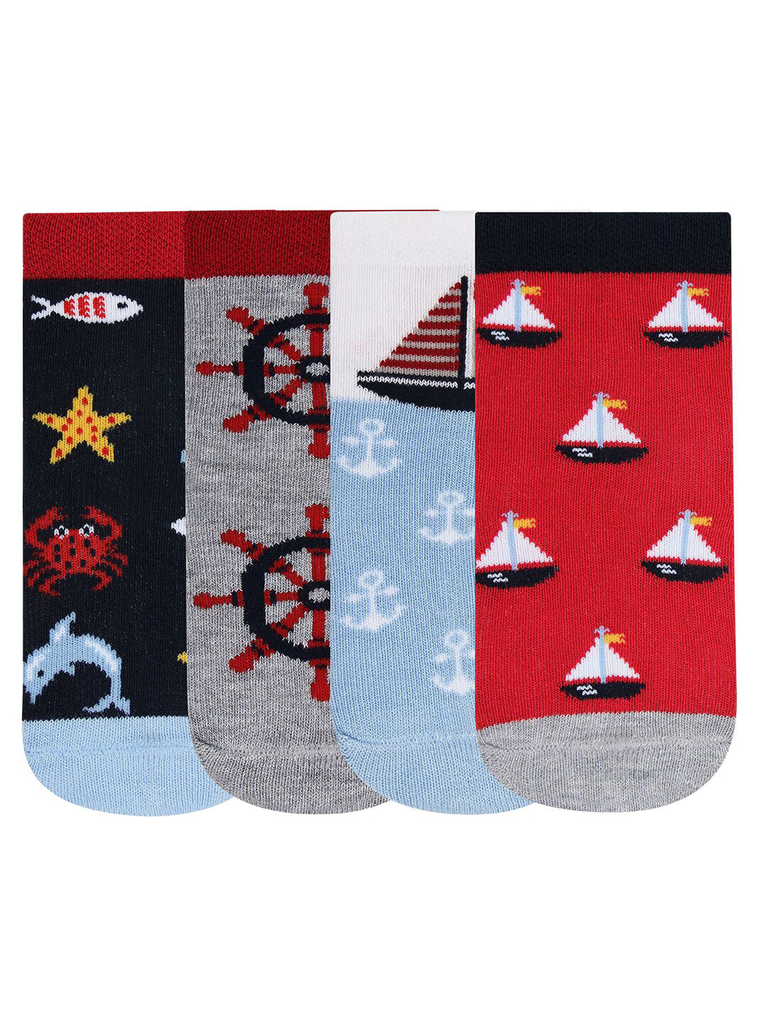 Bonjour Kids Pack Of 4 Assorted Poochie Ankle Length Socks