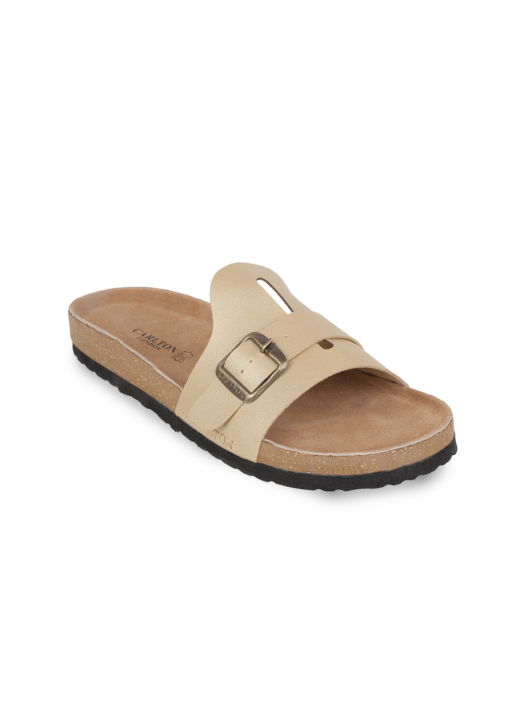 Carlton London Men Cream Comfort Sandals