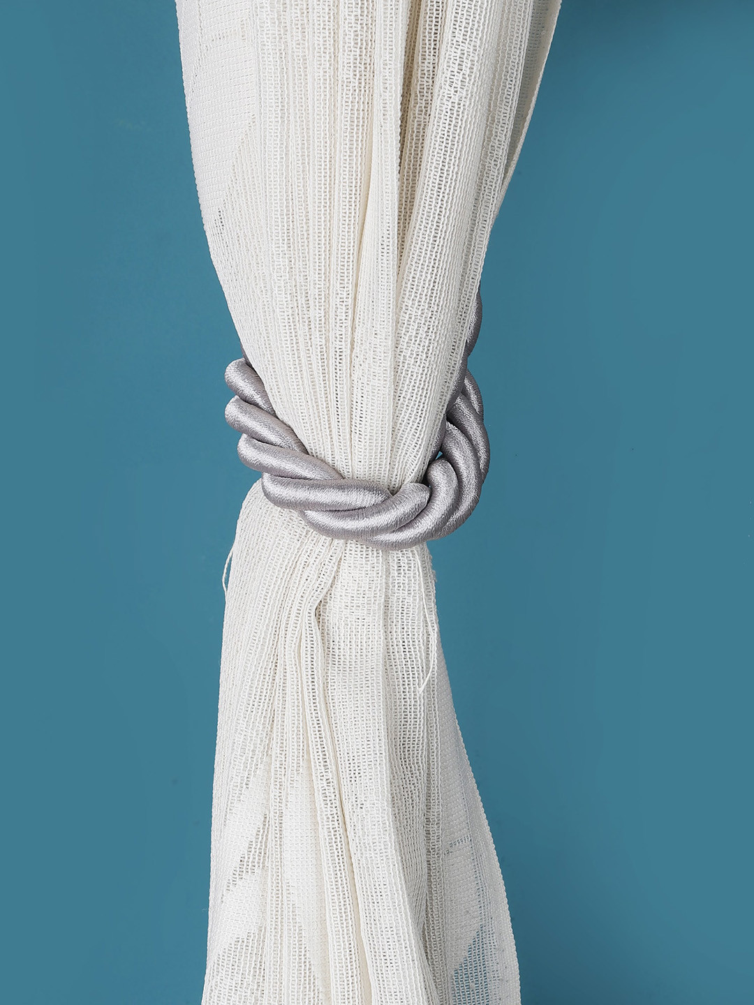 The Decor Mart Set Of 2 Grey Curtain Tie-Backs