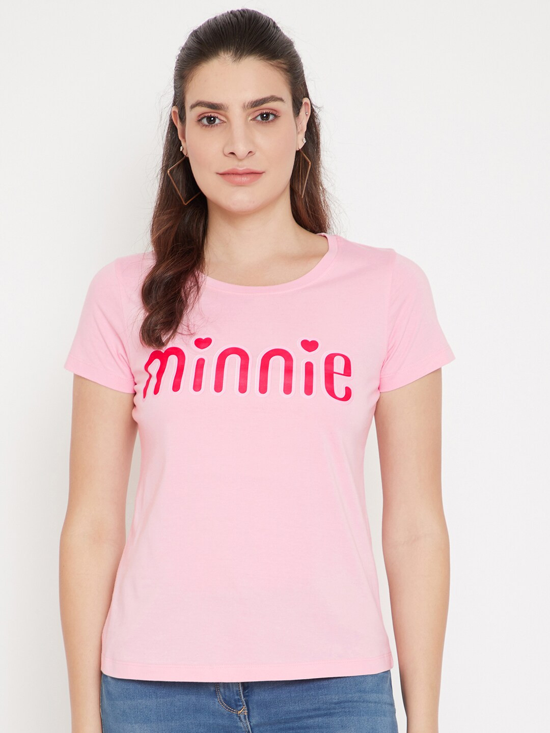 Disney by Wear Your Mind Women Pink Minnie Mouse T-shirt
