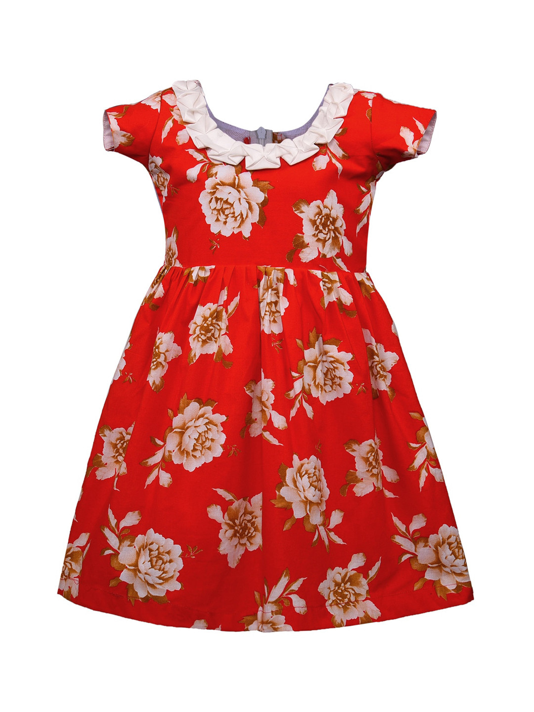 Wish Karo Red & Cream-Coloured Floral Dress