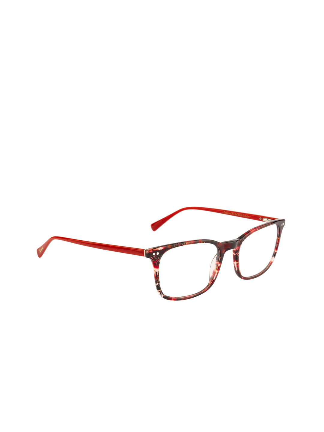 Ted Smith Unisex Maroon & Black Full Rim Wayfarer Frames Eyeglasses