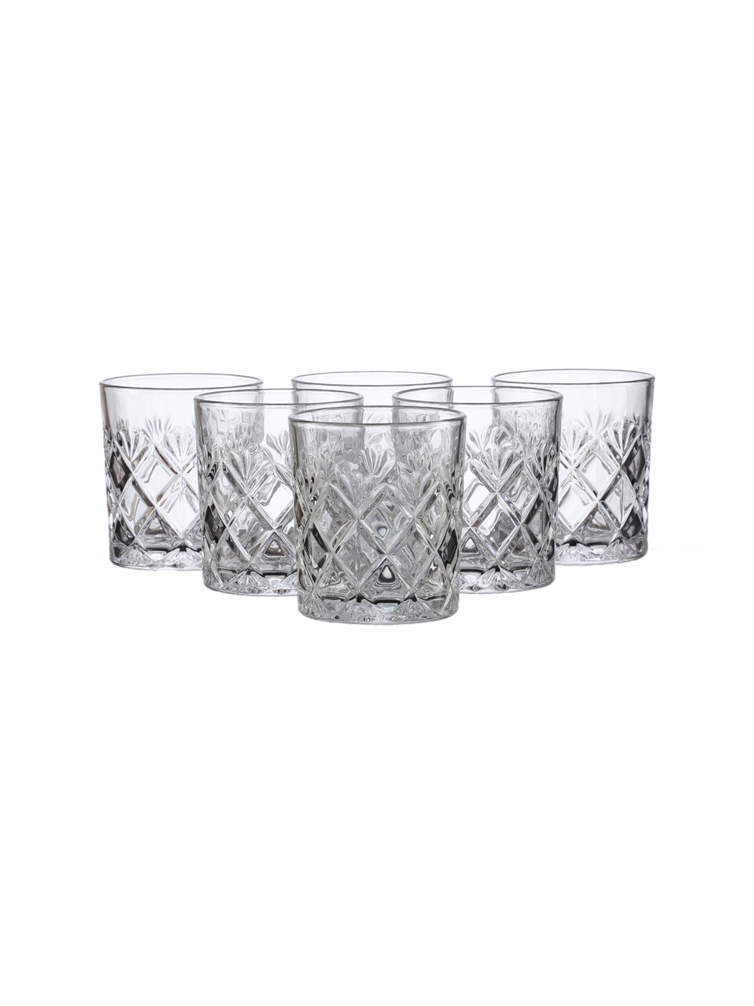 ceradeco Set Of 6 Transparent Diamond Juice Glass 250 Ml