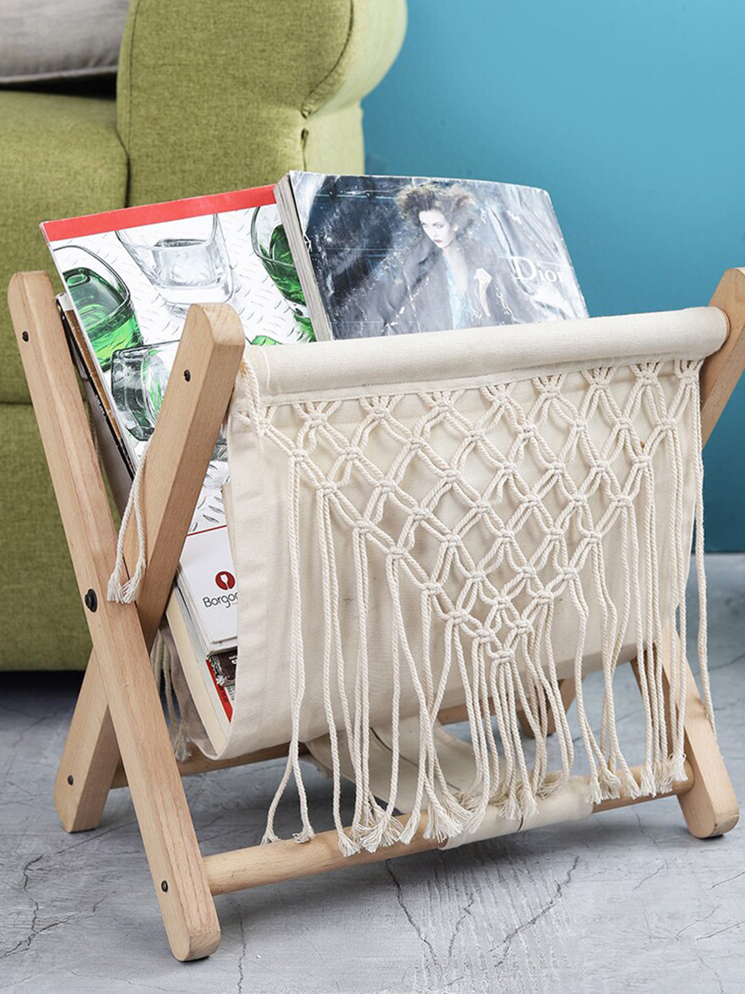 The Decor Mart Off-White Handcrafted Wooden Oraganizer