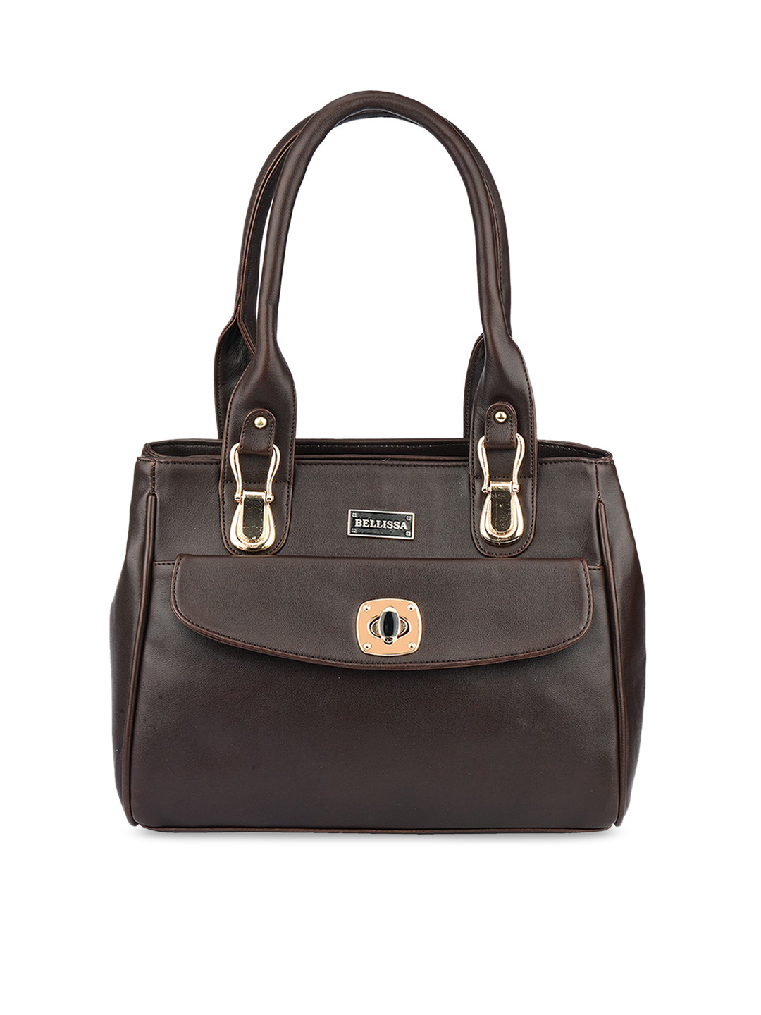 Bellissa Brown Structured Handheld Bag