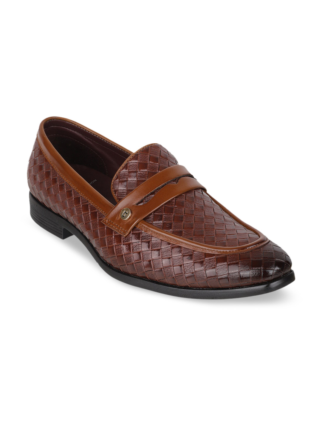Carlton London Men Brown Textured Loafers