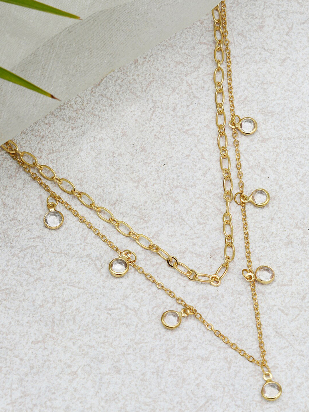 JOKER & WITCH Gold-Toned & White Layered Chain