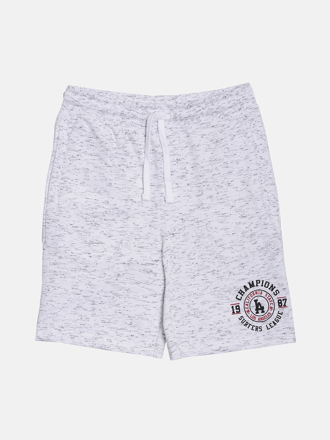 3PIN Boys White Mid-Rise Regular Shorts