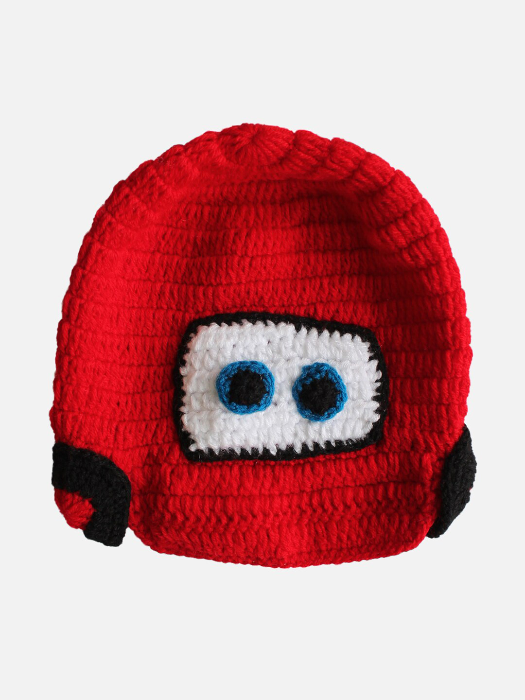 Woonie Kids Red & White Patterned Beanie