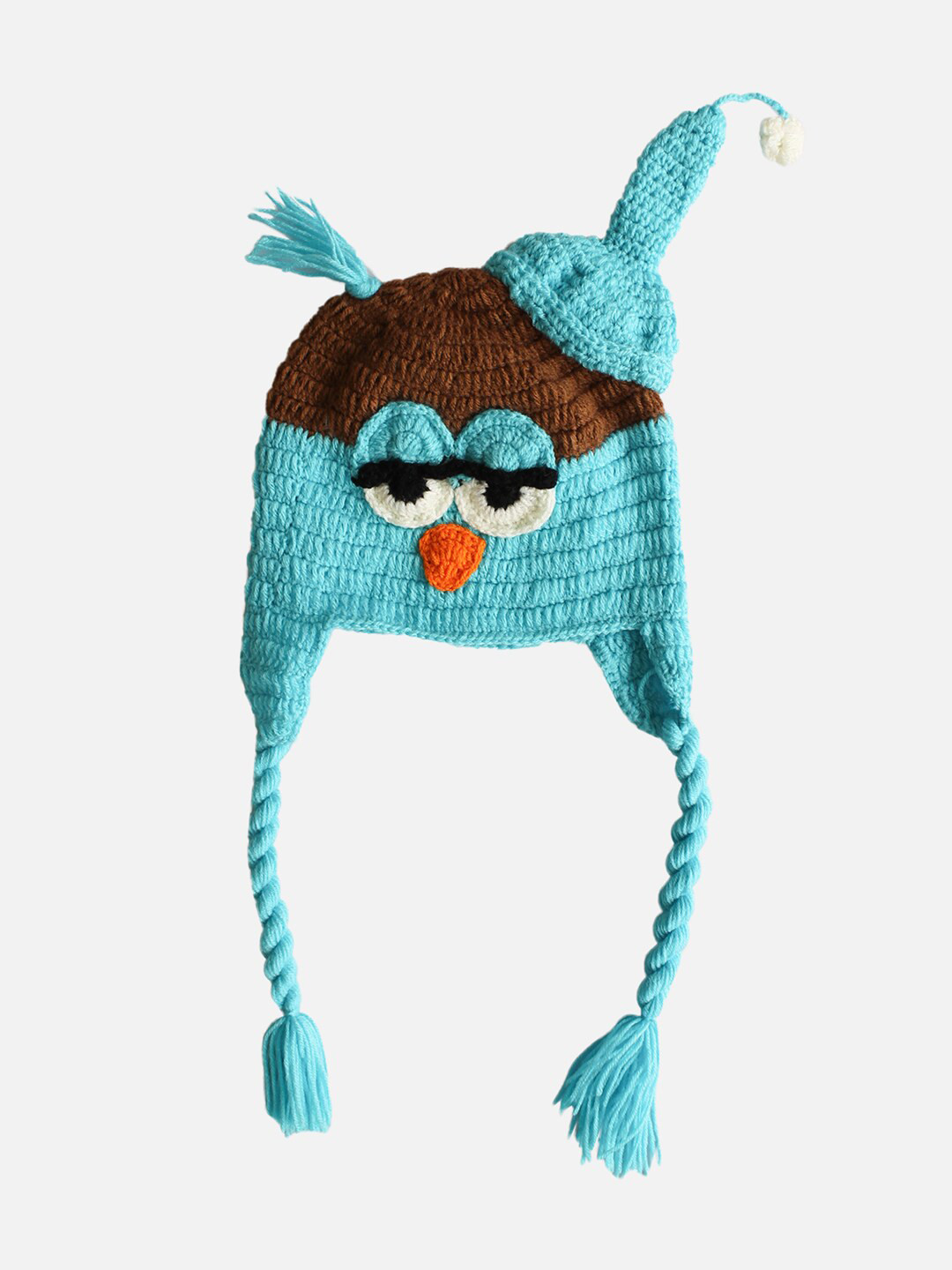 Woonie Kids Blue & Brown Wool Beanie