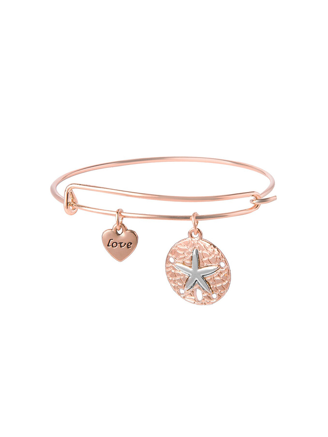 Moon Dust Women Gold-Toned & Silver-Toned Love & Affirmation Charms Bangle-Style Bracelet