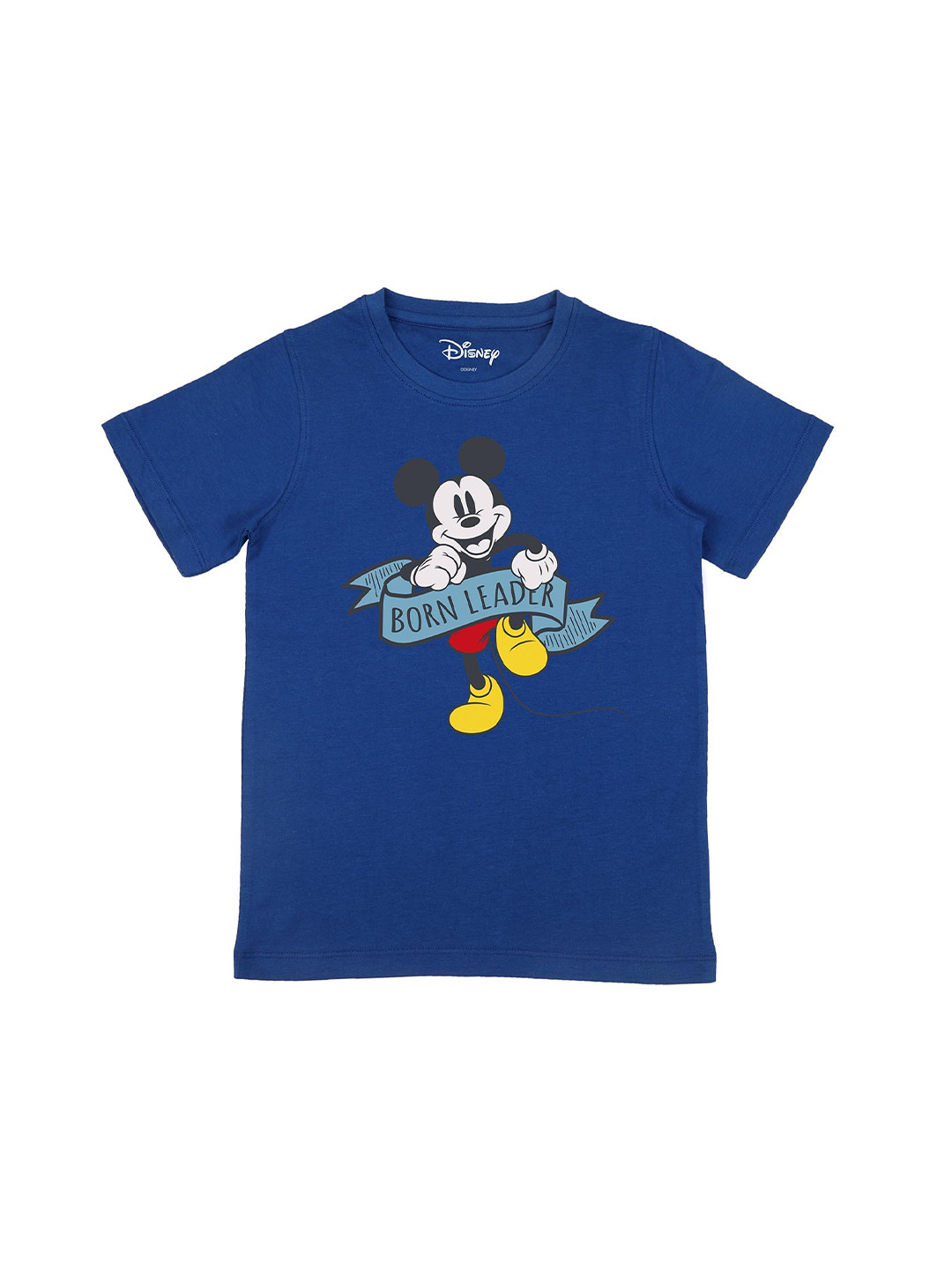 Disney by Wear Your Mind Boys Biowashed Blue Graphic Print Pure Cotton T-shirt