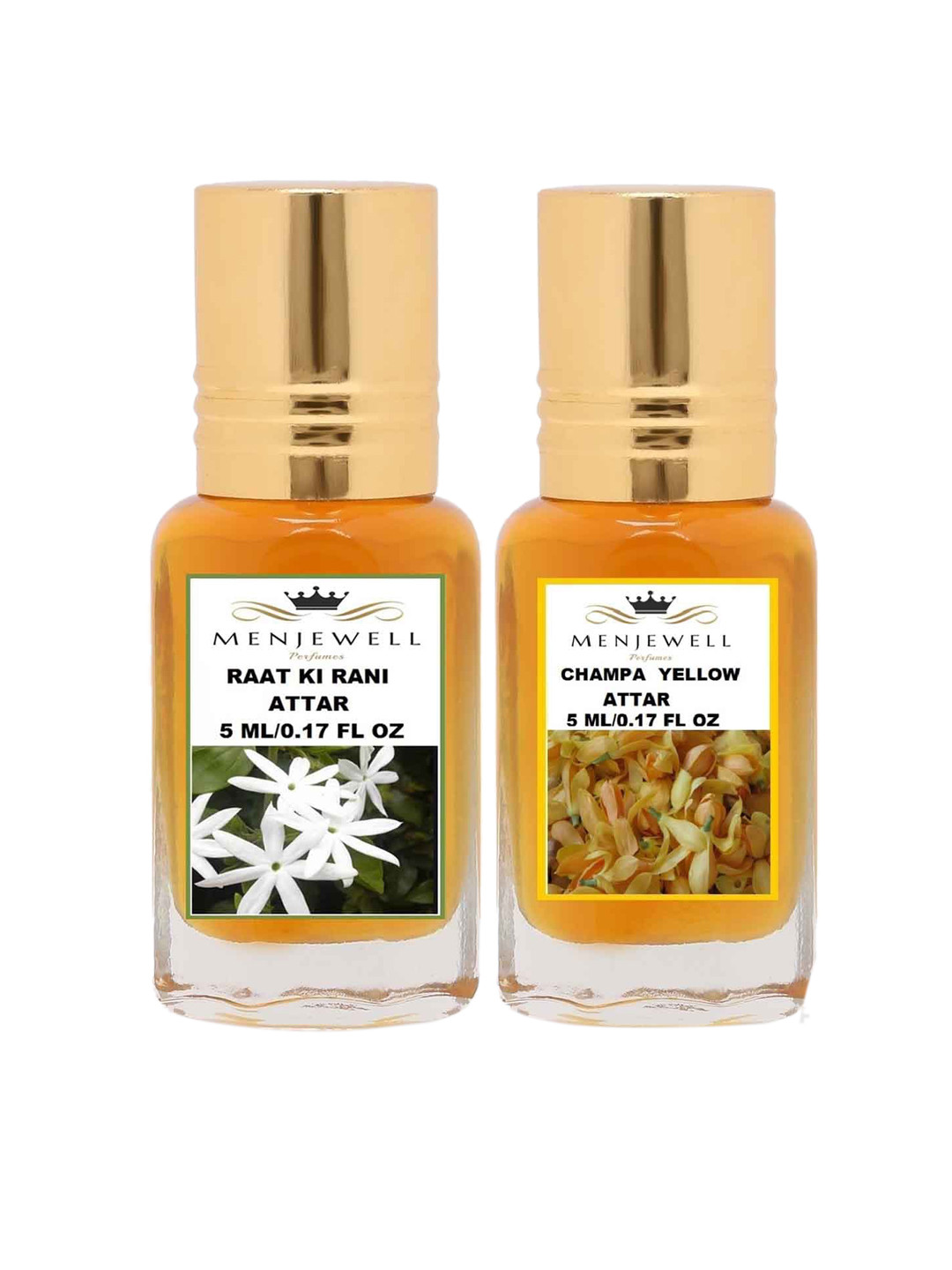 Menjewell Raat ki Rani & Yellow Champa Attar Perfume Each 5ml