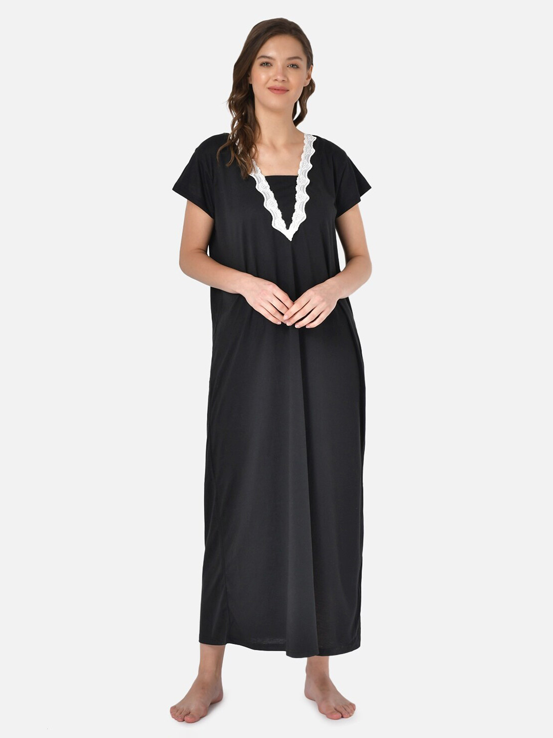 Klamotten Black Maxi Nightdress