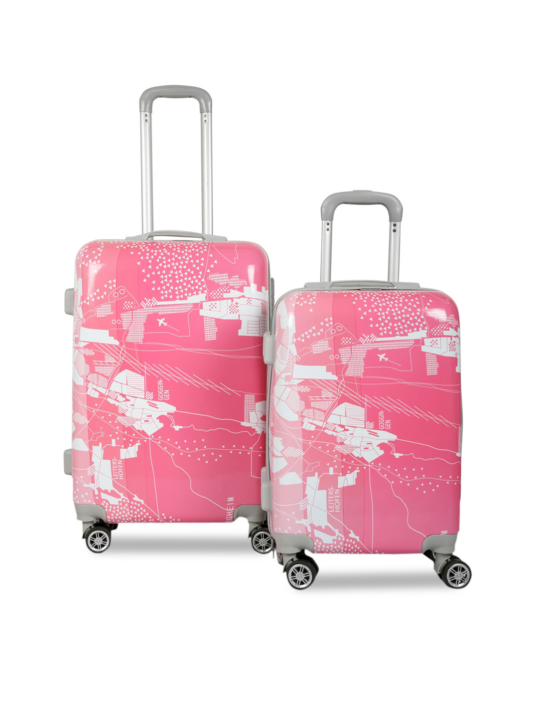 Polo Class Unisex Pink 2 Pc Trolley Bags