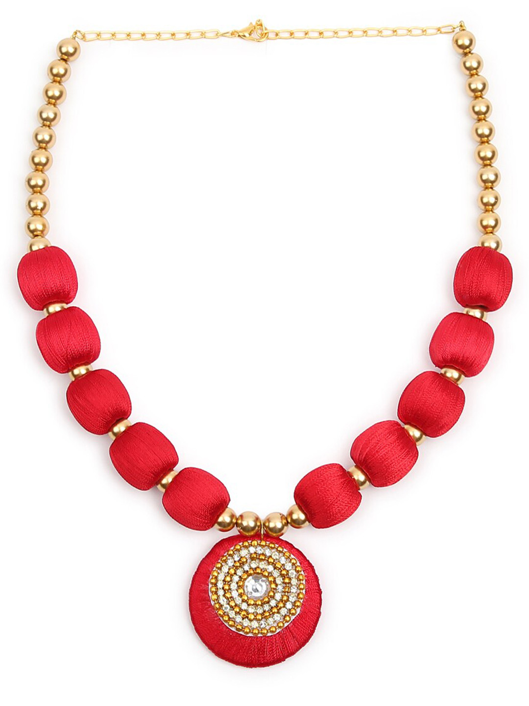 AKSHARA Gold-Toned & Red Choker Necklace