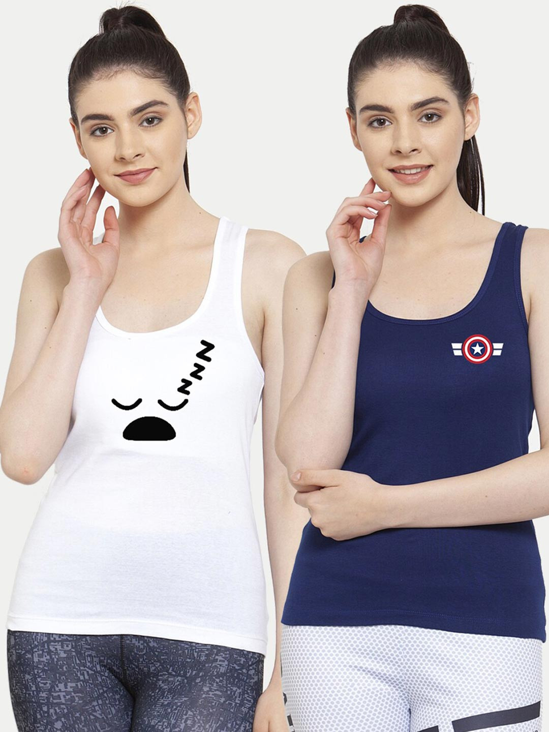 Friskers Pack of 2 Printed Tank Tops