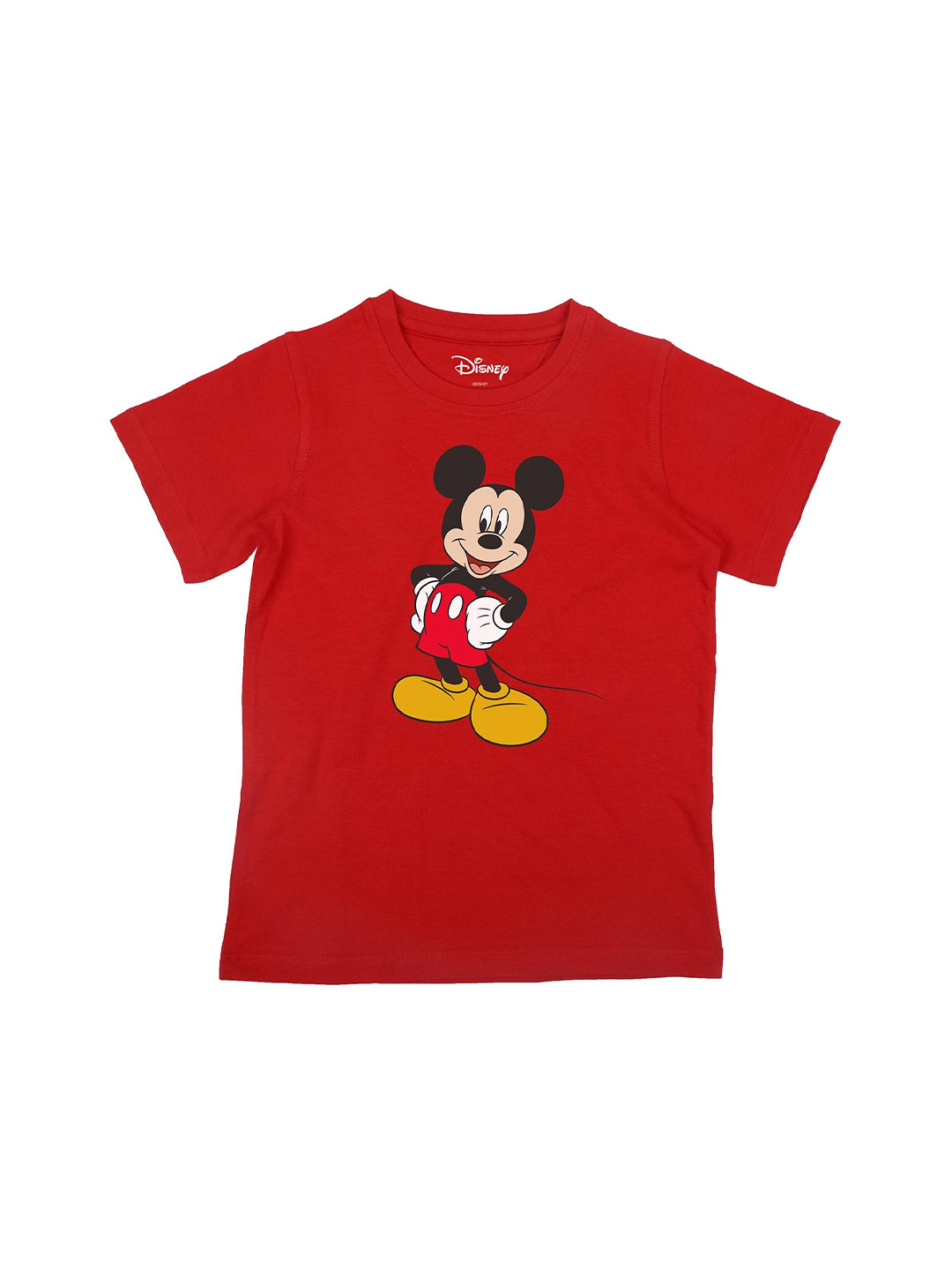 Disney by Wear Your Mind Boys Biowashed Red Printed Pure Cotton T-shirt