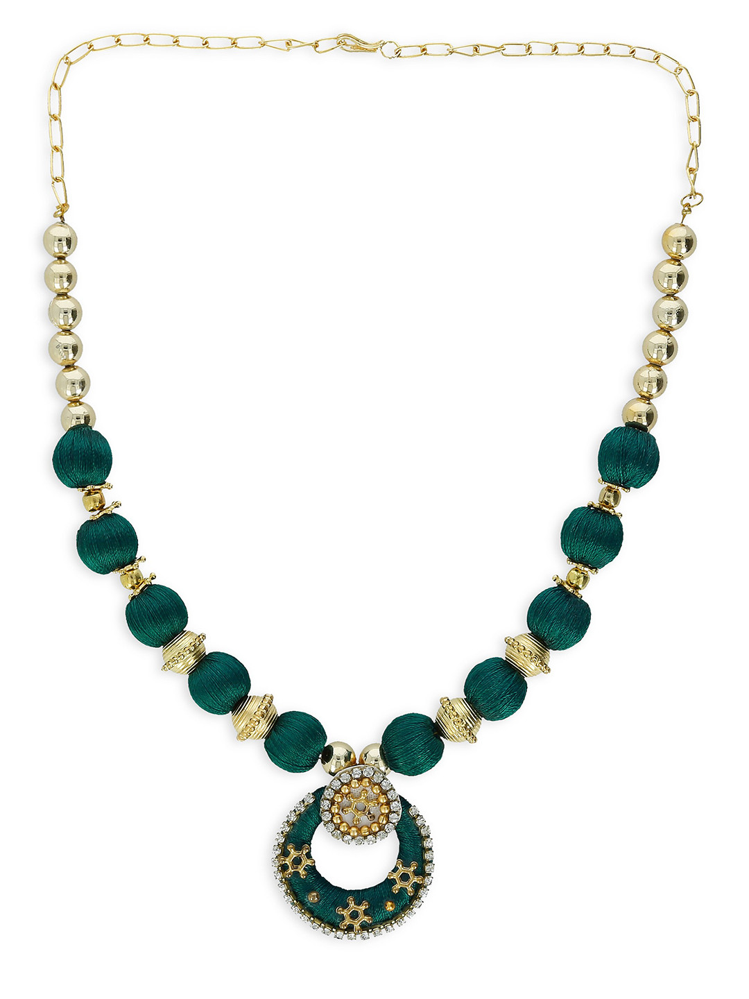 AKSHARA Green & White Choker Necklace