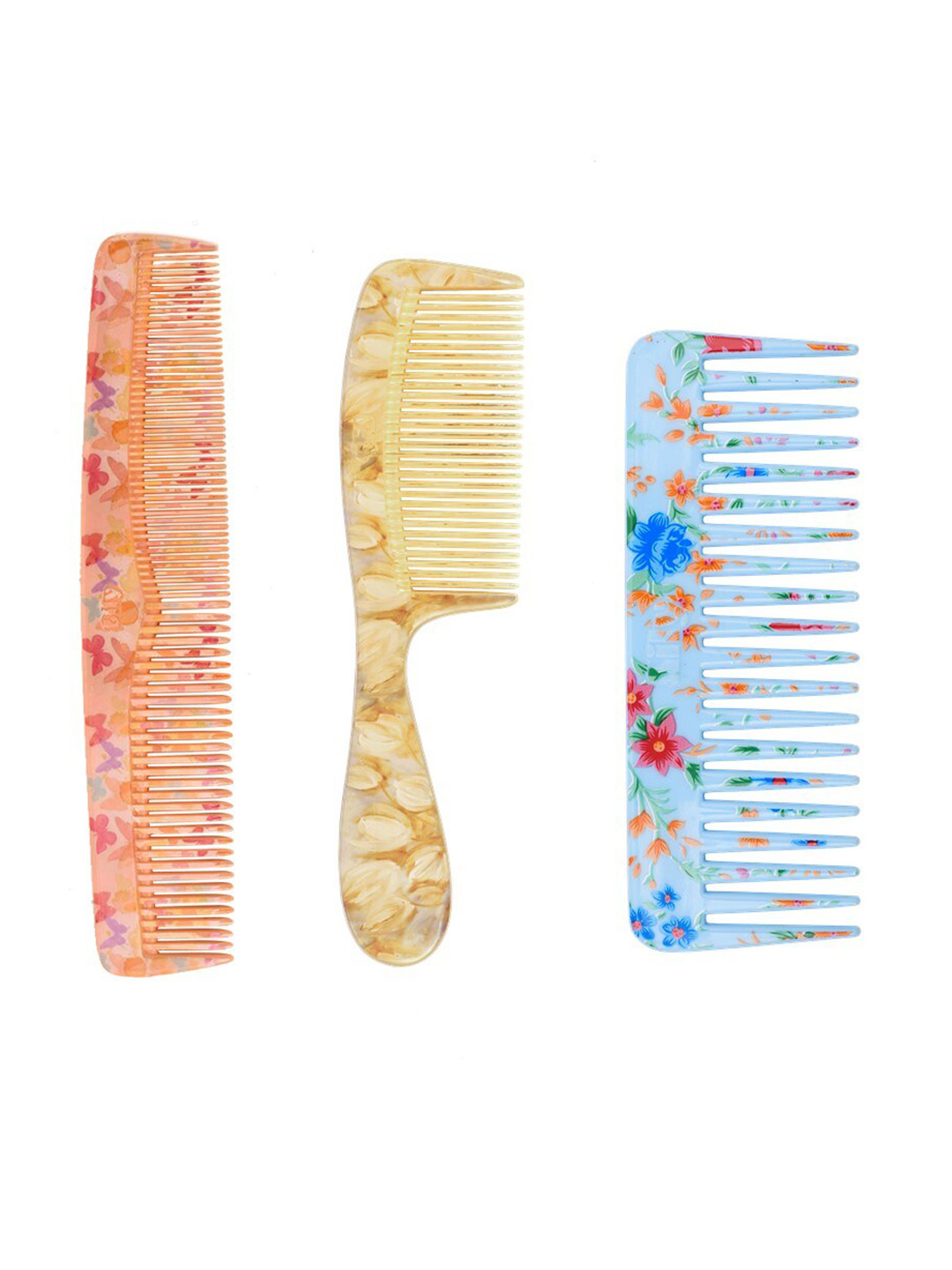 LILY Set of 3 Expression-set Of Printed Combs With Stunning Designs And Attractive Colors
