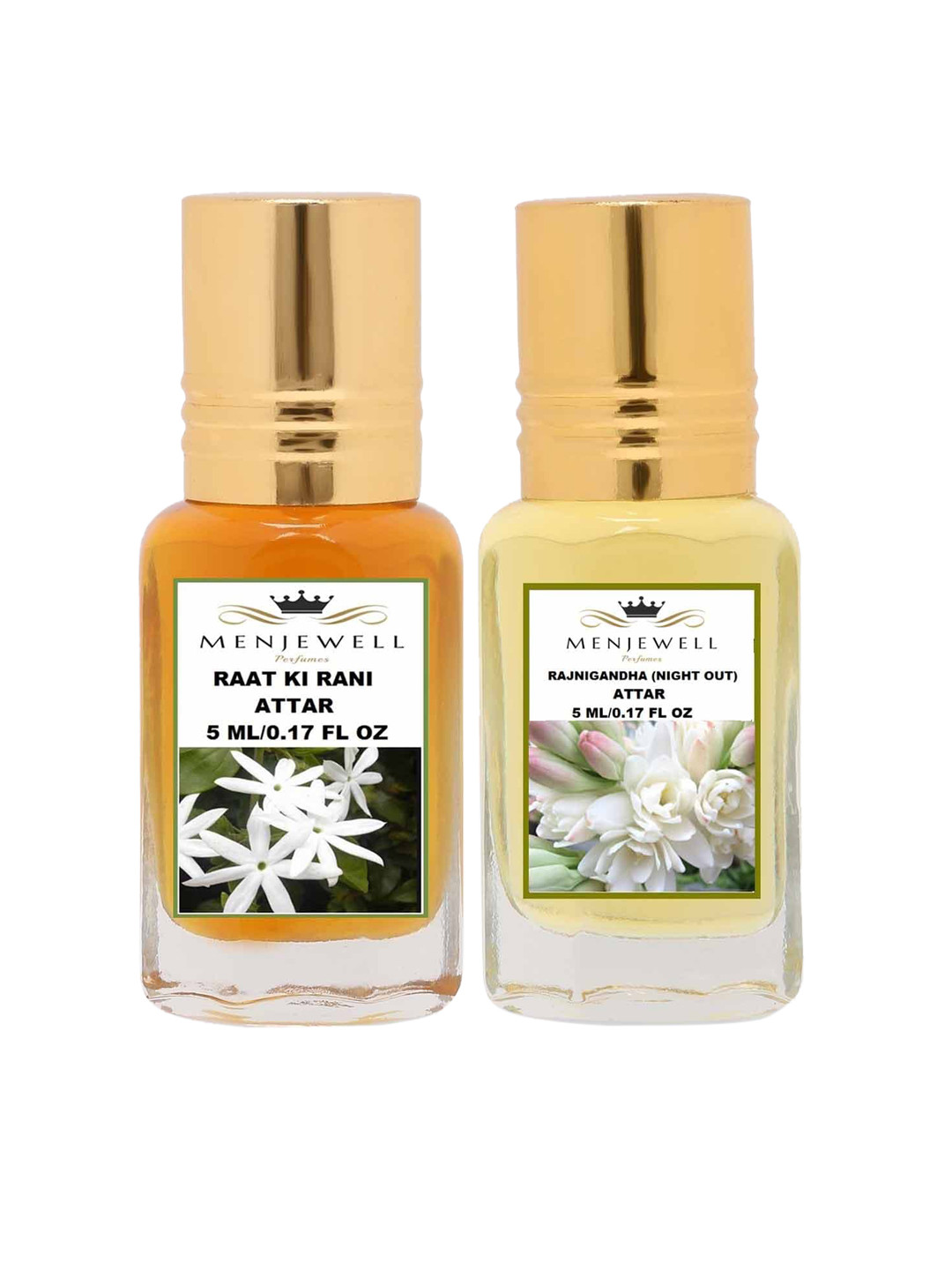Menjewell Set of 2 Raat Ki Rani & Rajnigandha (Nightout) Attar 10 ml