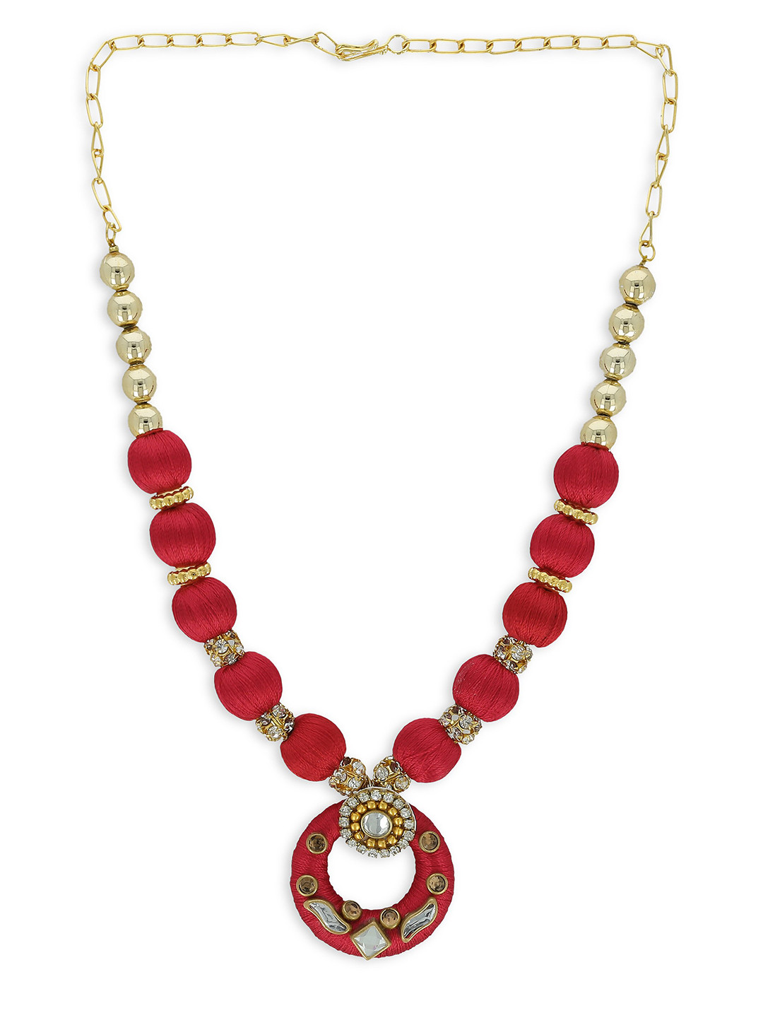 AKSHARA Red & Gold-Toned Choker Necklace