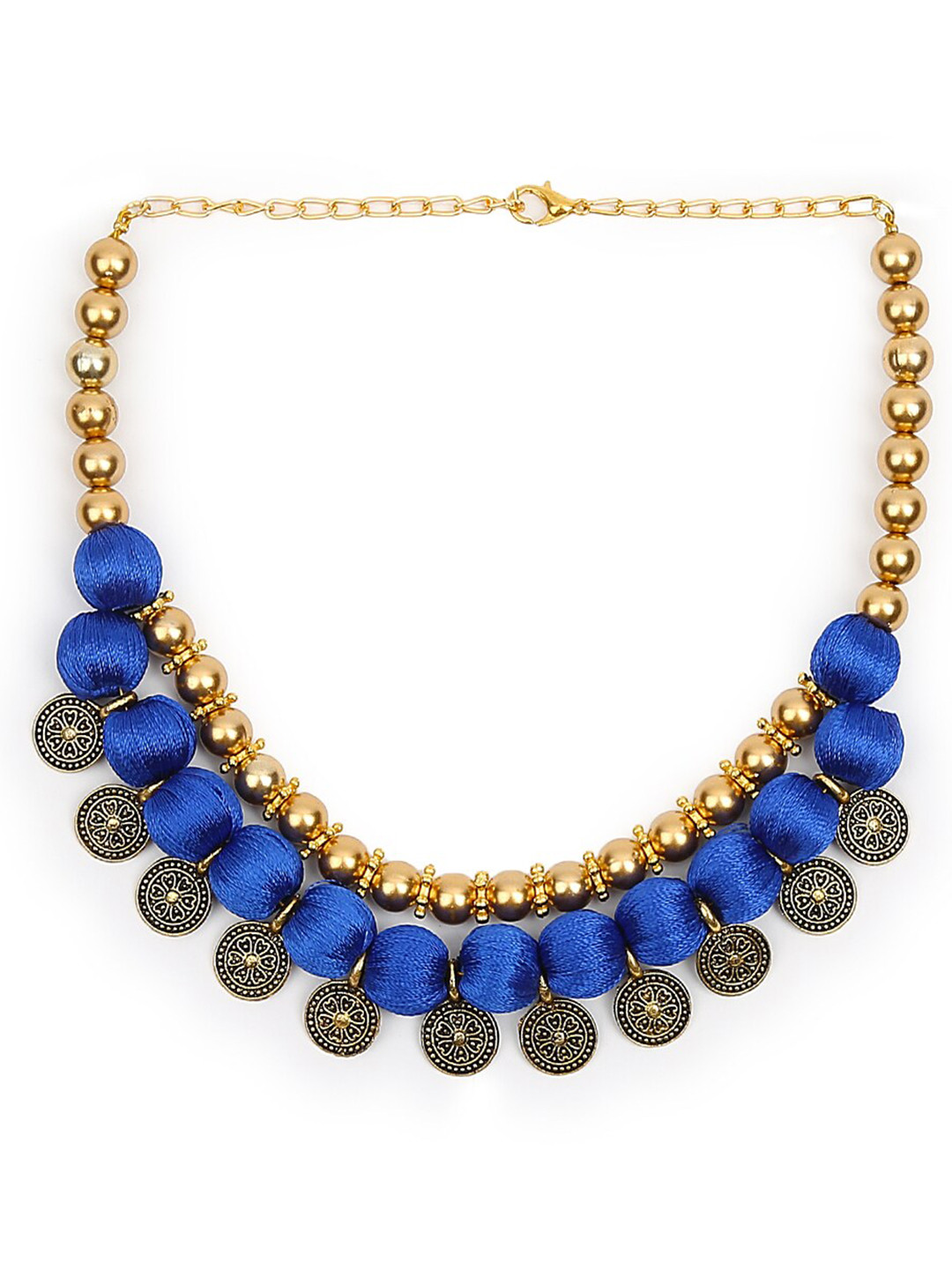 AKSHARA Gold-Toned & Blue Choker Necklace