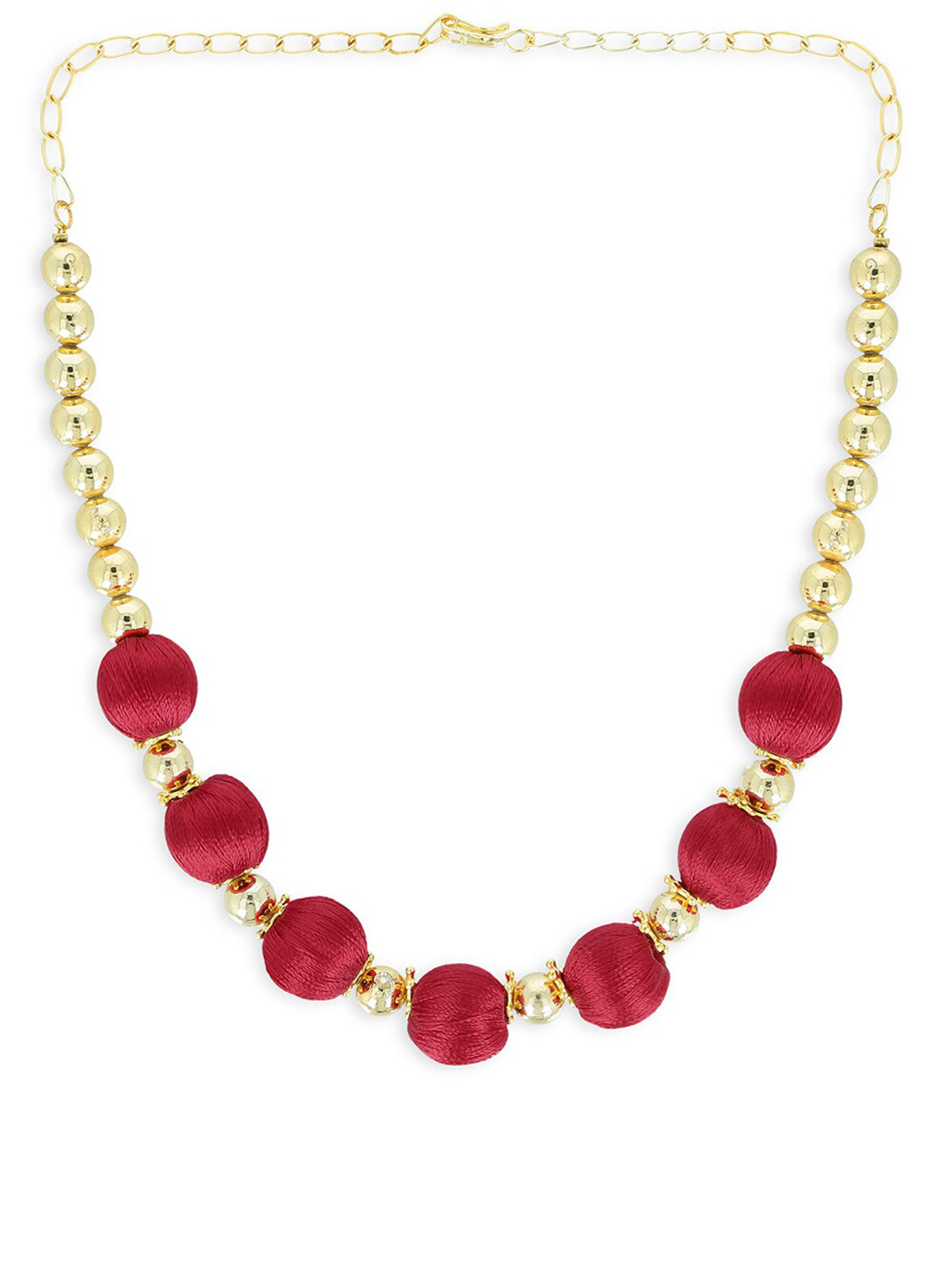AKSHARA Red & Gold-Toned Choker Necklace