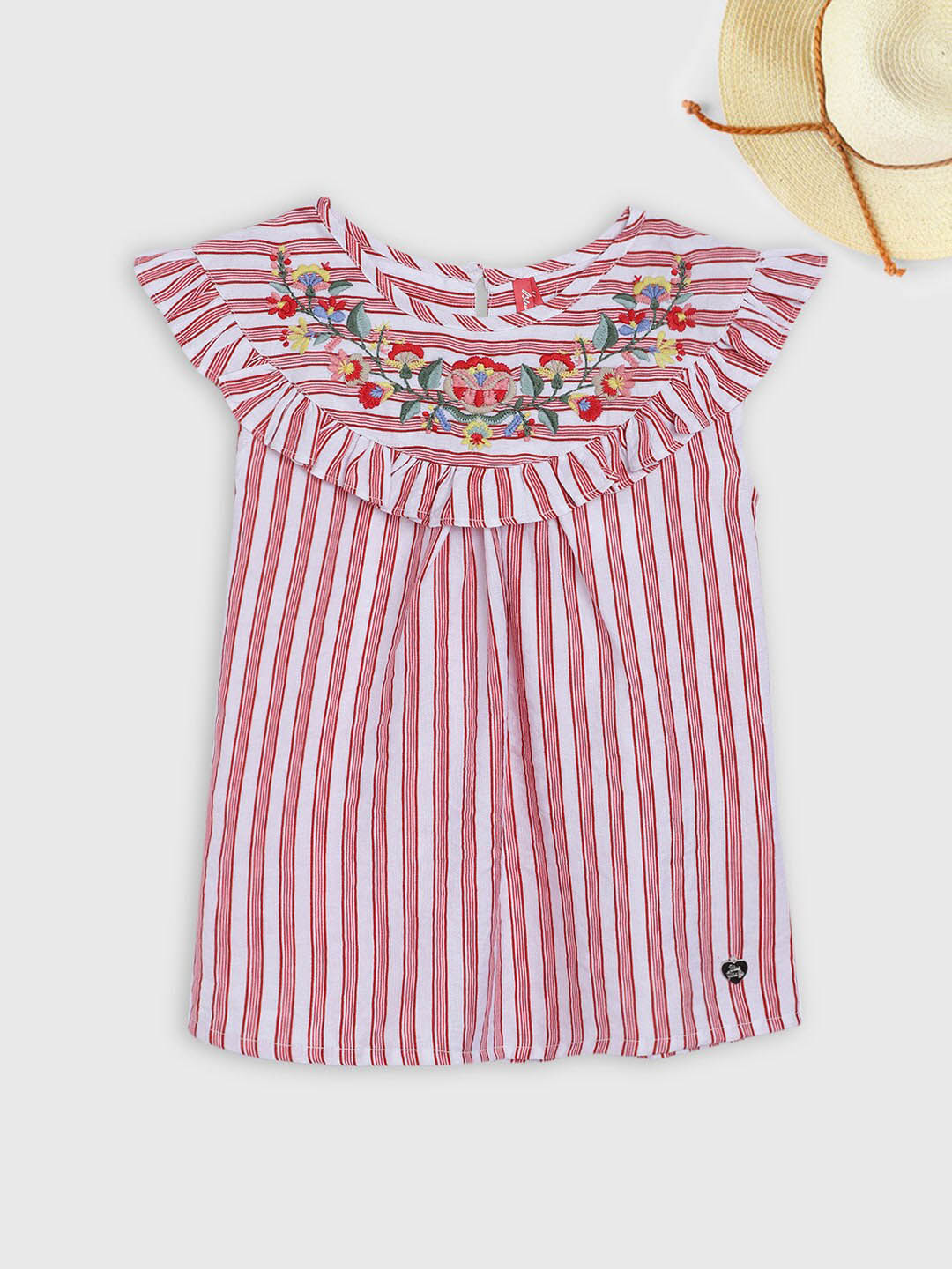 Blue Giraffe Pink Striped Regular Top