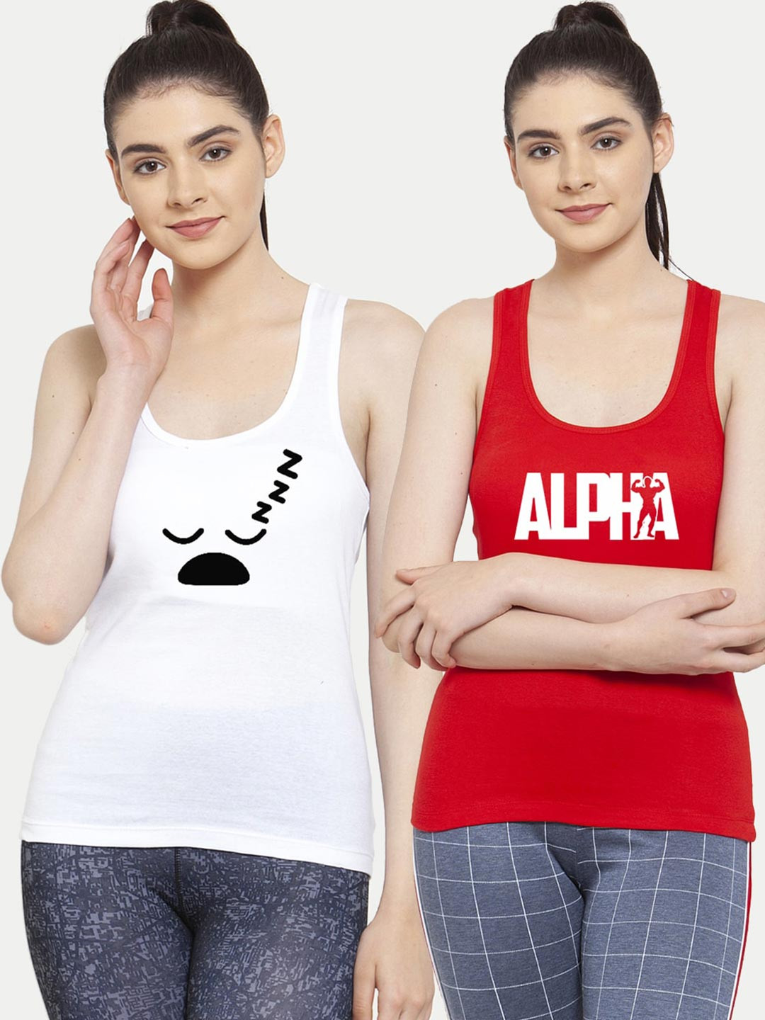 Friskers Pack of 2 Printed Tank Tops