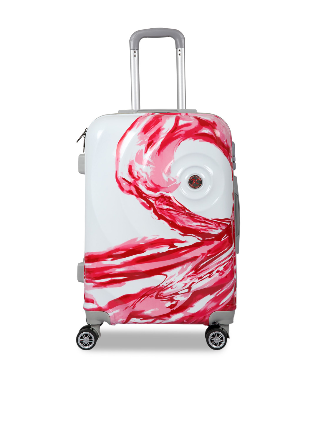 Polo Class Red & White Printed Hard-Sided 360 Degree Rotation Large Trolley Suitcase