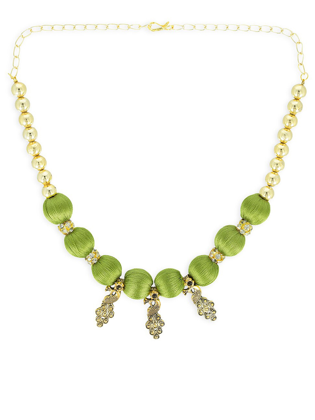 AKSHARA Green & Gold-Toned Choker Necklace