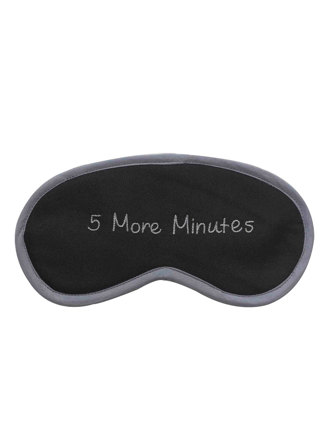BandBox Unisex Grey & Black Embroidered Cotton Eye Mask