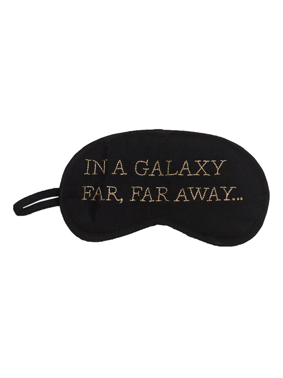 BandBox Unisex Black & Gold-Colored Embroidered Cotton Eye Mask