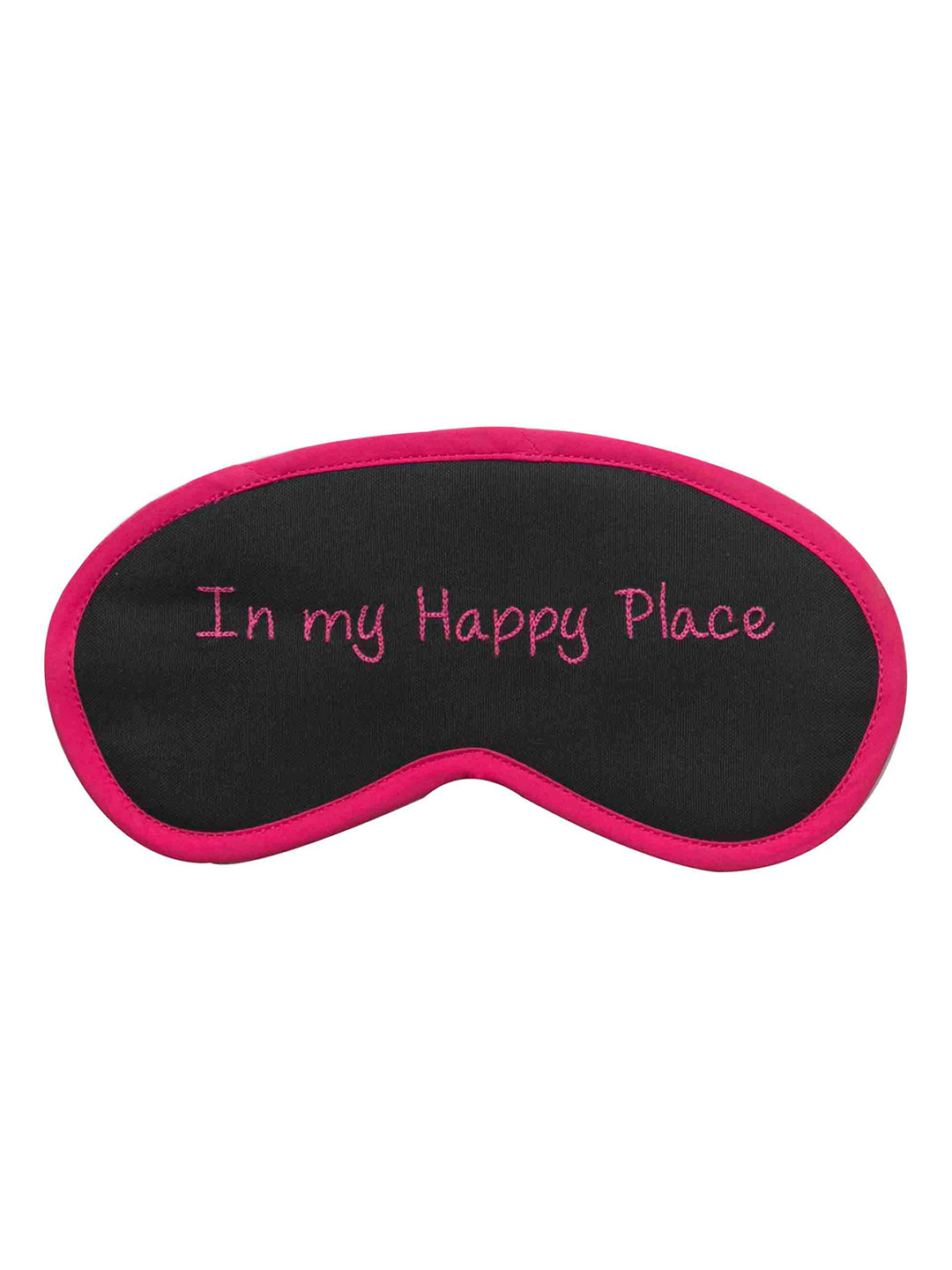 BandBox Black & Pink In My Happy Place Embroidered Soft Cotton Eye Mask