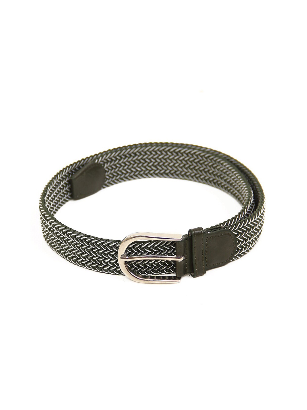 Calvadoss Men Green Braided Stretchable Belt