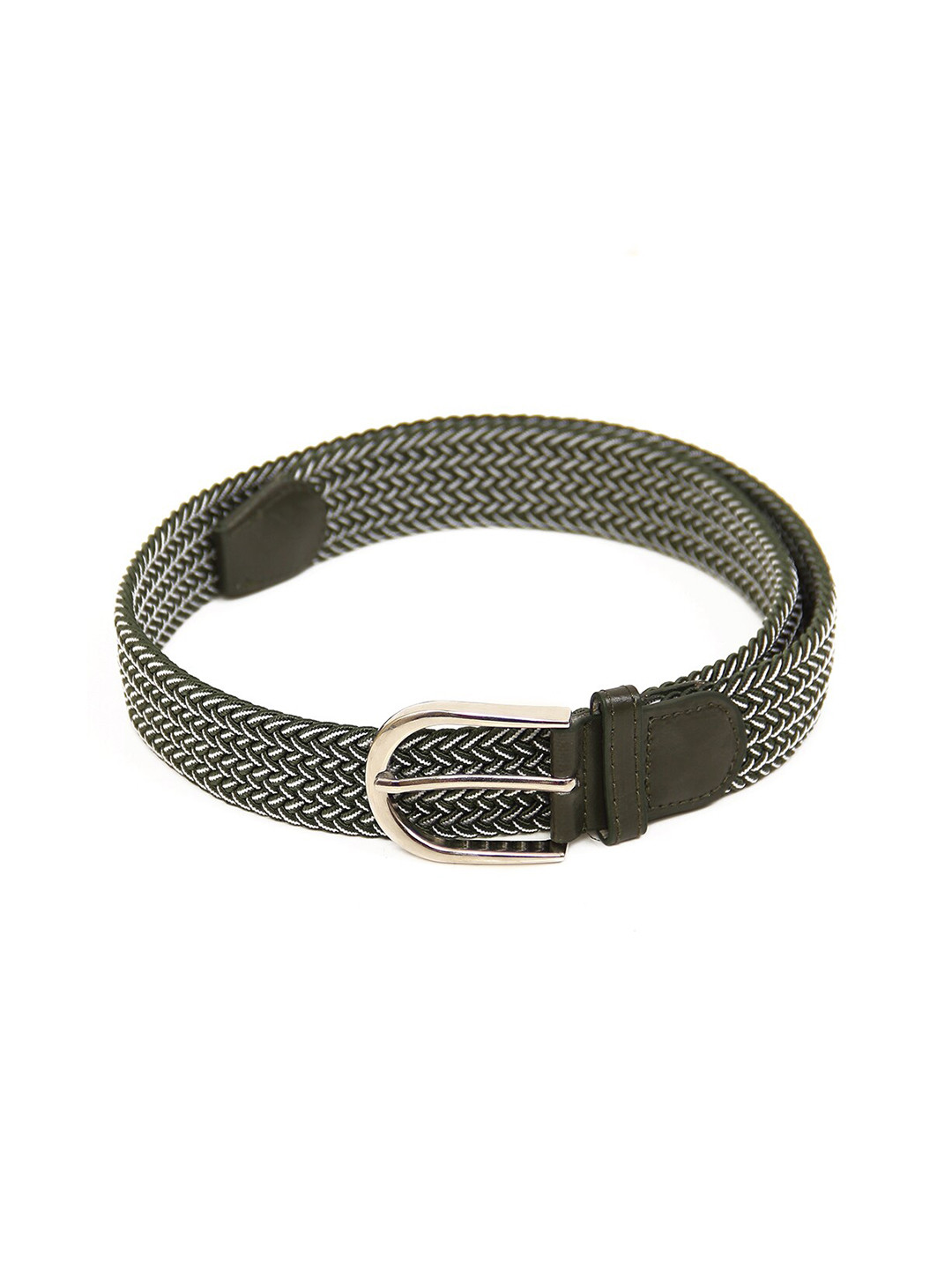 Calvadoss Men Grey Braided Stretchable Belt
