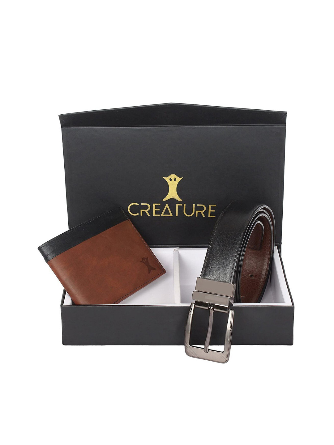 Creature Men Black & Brown Textured Accessory Gift Set
