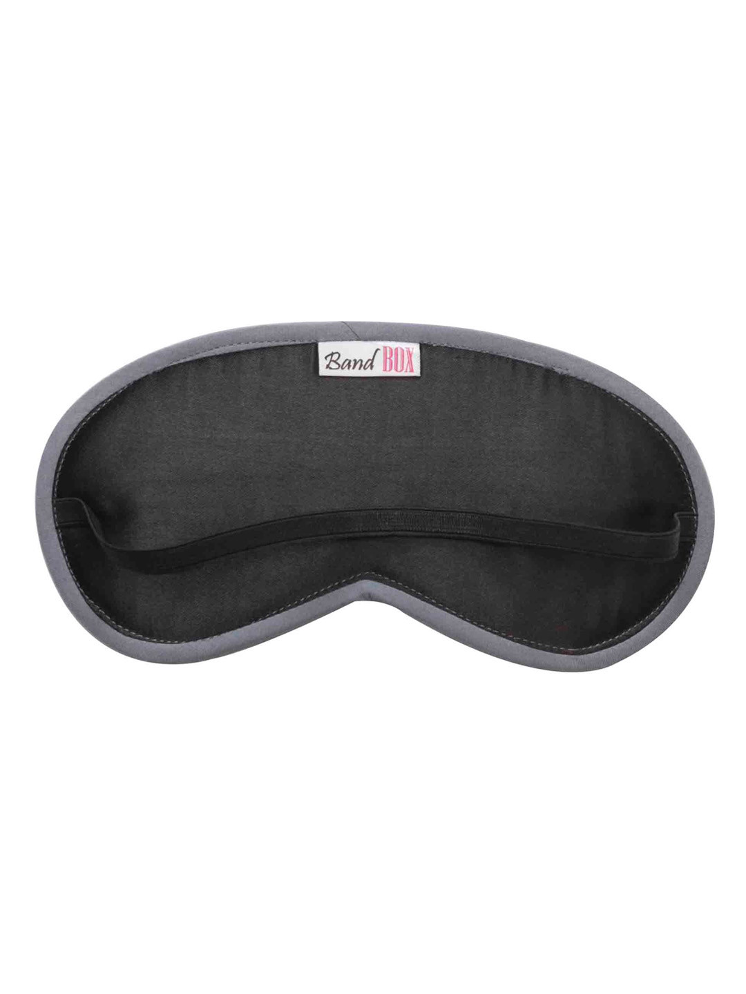 BandBox Grey & Black Embroidered Cotton Eye Mask