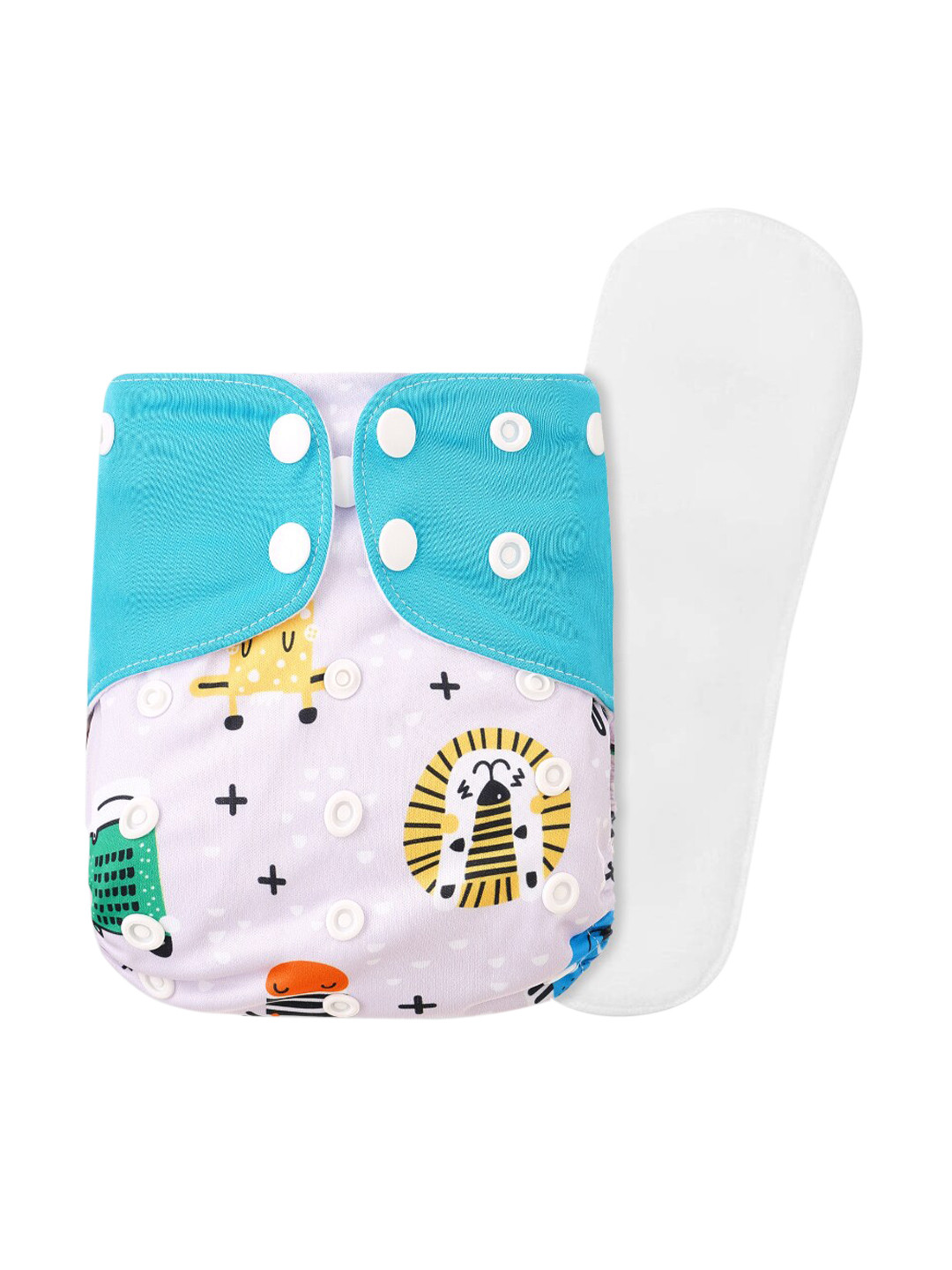 GUCHIGU Infant Kids Blue & White Cloth Washable Diapers