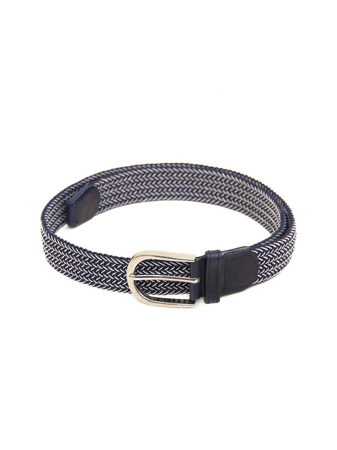 Calvadoss Men Navy Blue Braided Stretchable Belt