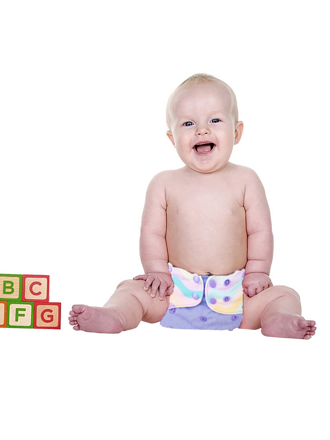 GUCHIGU Kids Purple & Pink Printed Soft Baby Cloth Washable Diapers