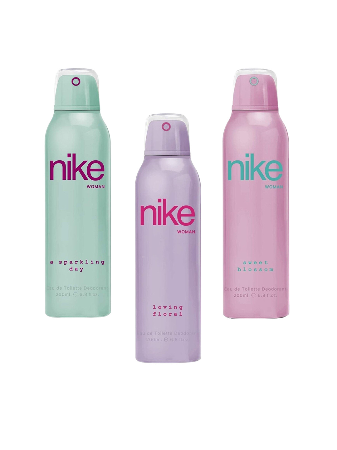 Nike Fragrances Pack Of 3 Woman A Sprakling Day, Loving Floral & Sweet Blossom Deodorant- 200ml Each